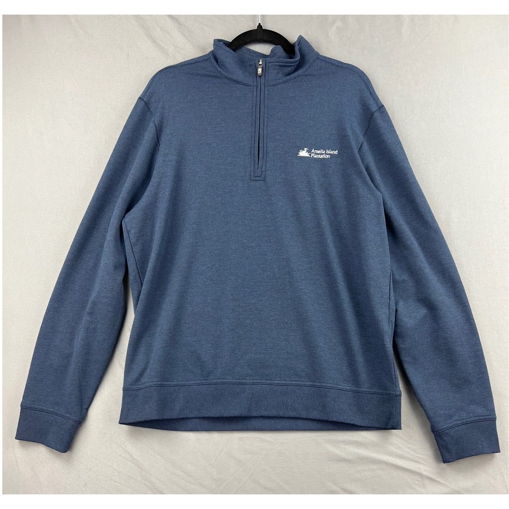 Cutter & Buck Pullover Mens Medium CB DryTec Blue Amelia Island Plantation CC GC